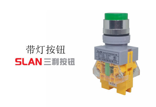 上海三利SLA7 LAY7-11D LAY37带灯按钮开关380V220V24V自复位22MM