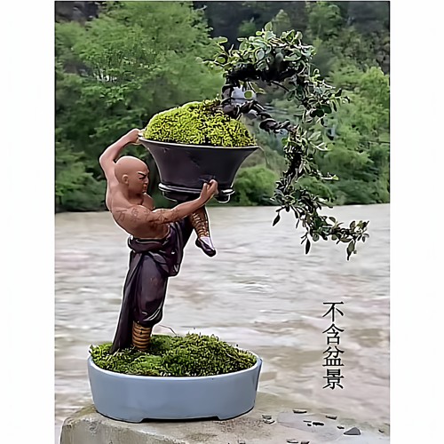 盆景陶瓷花盆中华武术功夫