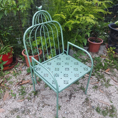 户外花园小椅子花架美式乡村铁艺折叠小鸟架庭院露台儿童迷你花凳