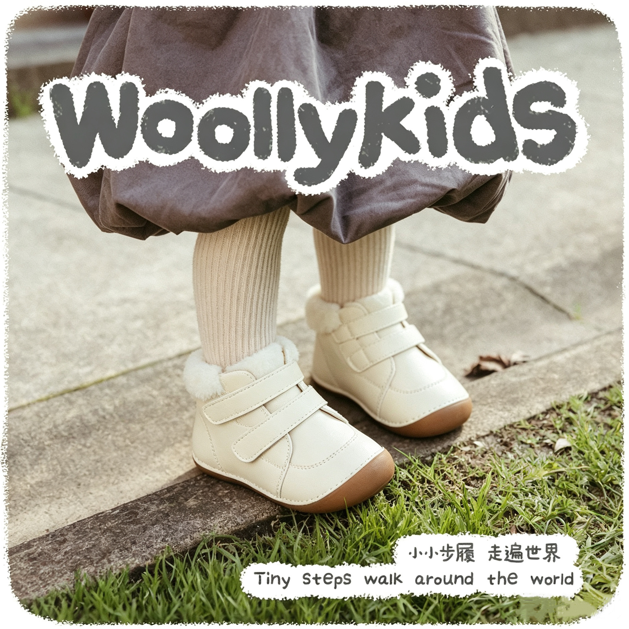 woollykids羊皮毛一体保暖学步鞋