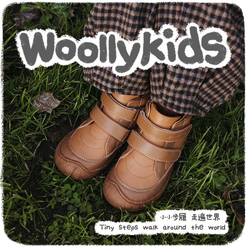 woollykids中童真皮包头皮鞋