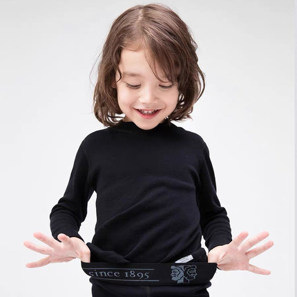 挪威Janus男女童加厚款 暖＋儿童羊毛秋衣秋裤圆领打底衫内衣套装