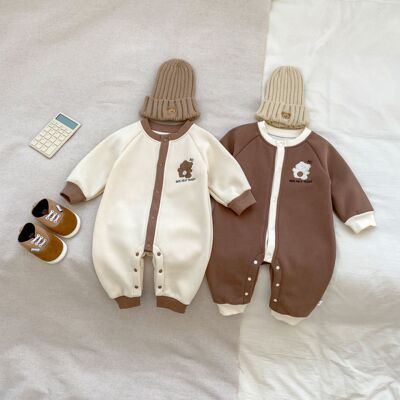 婴儿连体衣长袖爬爬服秋冬