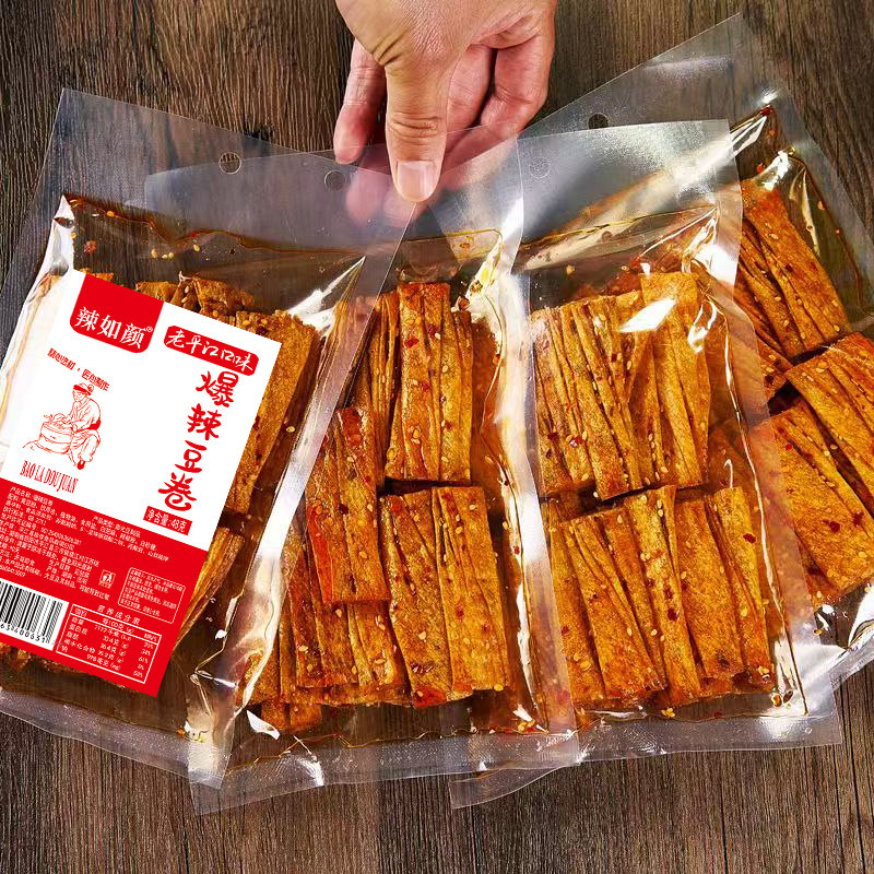 香辣豆卷湖南平江特产爆辣过瘾童年儿时解馋零食爆辣豆卷美味小吃