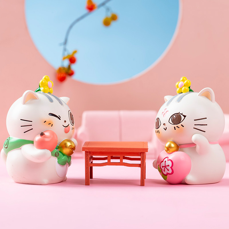 网红可爱土豆喵小号招财猫摆件创意办公桌面收银台家居装饰品治愈
