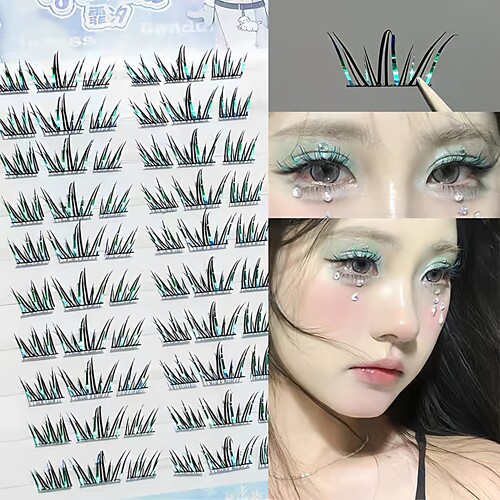 蓝眼泪免胶假睫毛自然朵毛