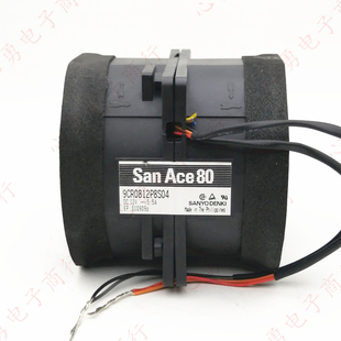 8CM 8080 圆形口径风机 9CM直径 大风量直流双电机 12V 汽车增压