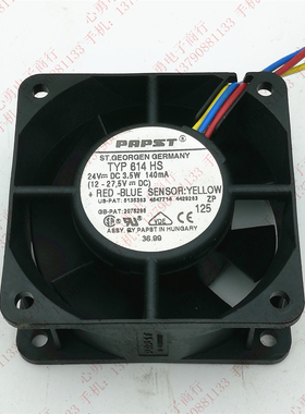 原装PAPST TYP614HS 24V 3.5W 140mA 6025 6CM 变频器3线散热风扇