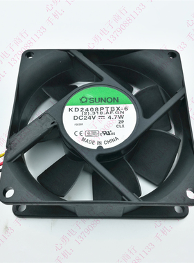 原装 SUNON KD2408PTBX-6 24V 4.7W 8025 8CM 3线 防水变频器风扇