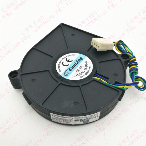 EVERFLOW B127515BU 12V 0.80A 7.5cm 3线 电脑 涡轮抽风 CPU风扇