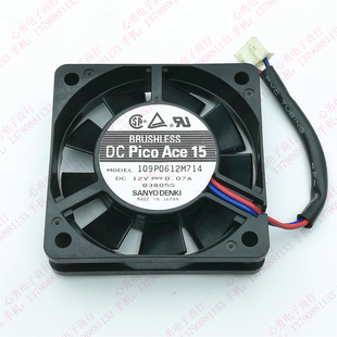 12V 0.07A 6CM 原装 静音 109P0612M714 6015 2线散热风扇 三洋