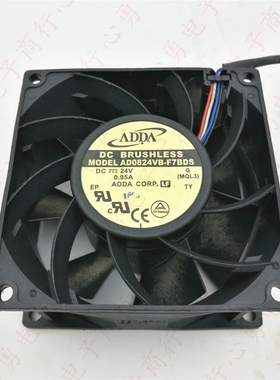 原装 ADDA AD0824VB-F7BDS 8038 24V 0.95A 8CM 工控机 散热风扇