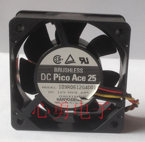 原装 Sanyo 109R0612G4D01 DC12V 0.24A 6025 电源 机箱 散热风扇