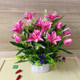 仿真花绢花郁金香百合花假花家居卧室客厅茶几餐桌桌面装 饰花摆设