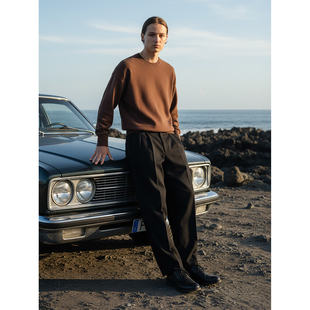 纯色cleanfit打底衫 毛衫 套头 针织衫 AboutPlanB圆领毛衣男宽松长袖