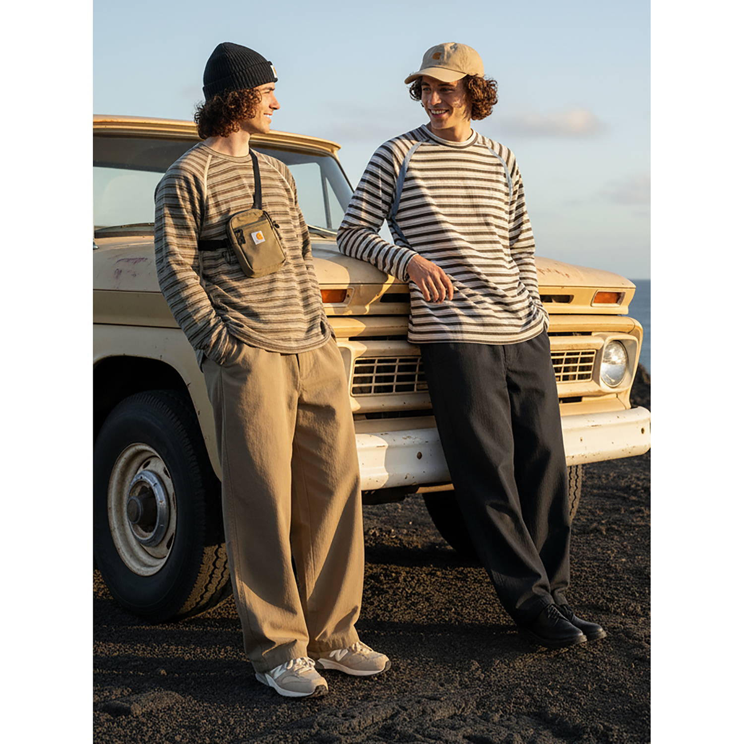 OllieSnap美式复古条纹长袖T恤