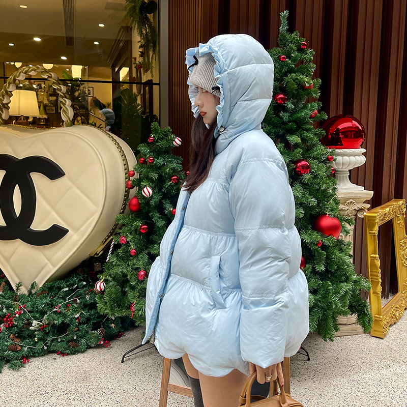 heidy海蒂通勤常规款连帽羽绒服