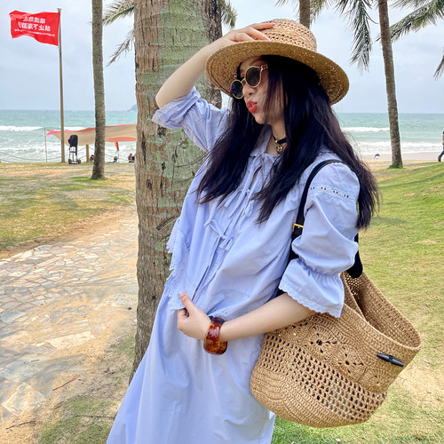 海蒂夏季新品纯棉衬衫裙套装