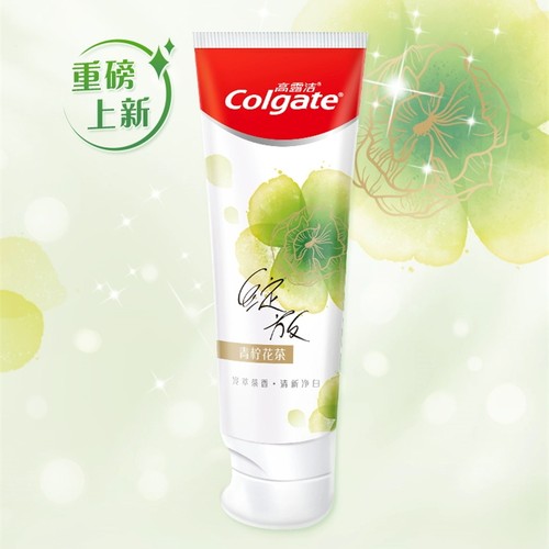 高露洁香氛悦宠青柠花茶香牙膏绽放清新口气洁白牙齿100g