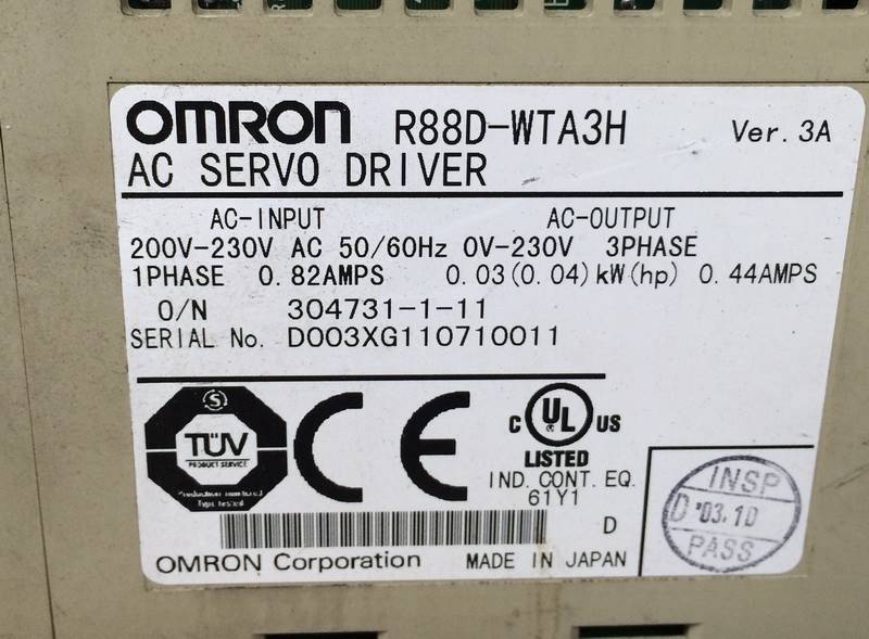 190-R88D-WTA3H 二手欧姆龙驱动器