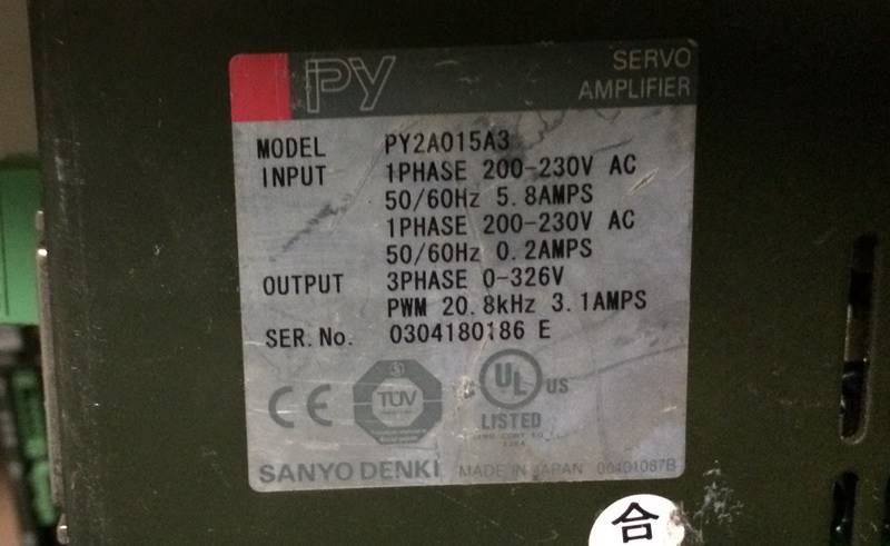 190-PY2A015A3 二手三洋驱动器现货 专业销售维修一体化