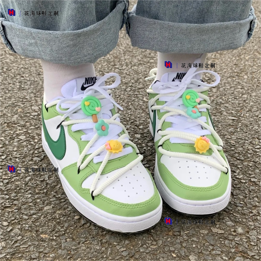 花海球鞋定制 Nike Court Borough Low 淡绿色牛油果低帮女款板鞋