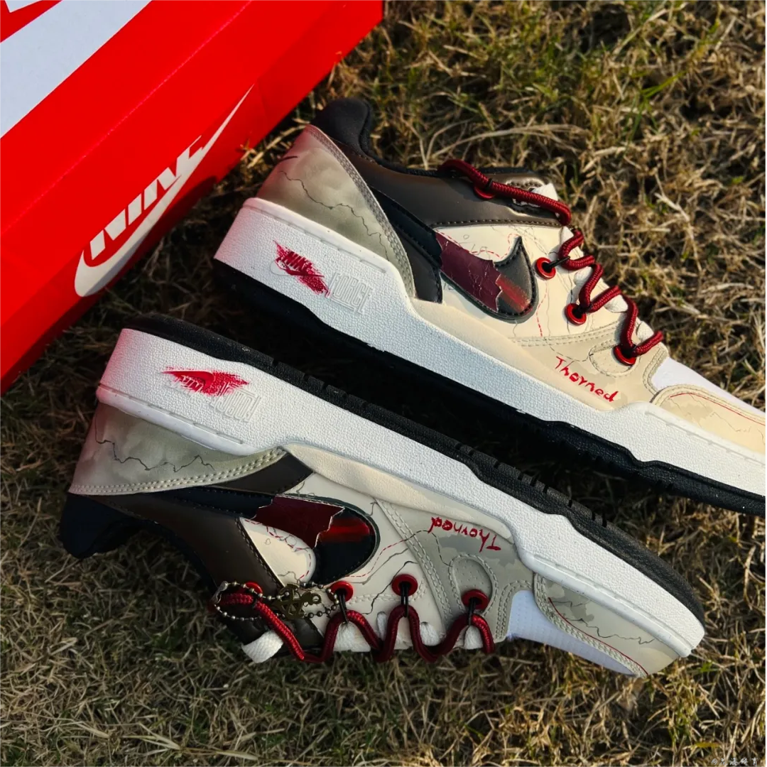 球鞋定制 Nike Full Force航行物语复古解构安可拉红低帮男女板鞋,运动鞋new,板鞋,淘宝优惠券,粉丝福利购,淘宝优惠卷