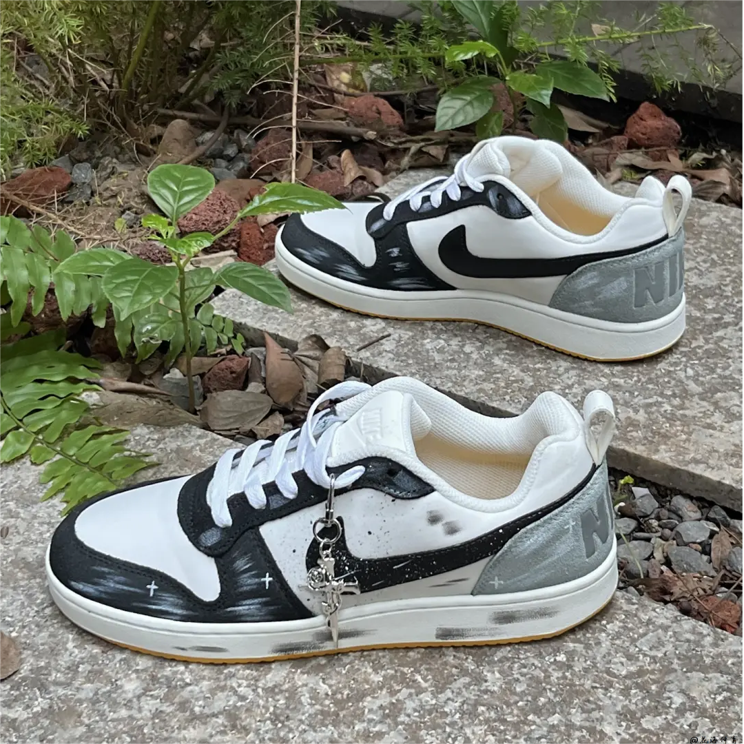 球鞋定制 Nike Court Borough 墨影溪子户外休闲复古男女低帮板鞋,运动鞋new,板鞋,淘宝优惠券,粉丝福利购,淘宝优惠卷