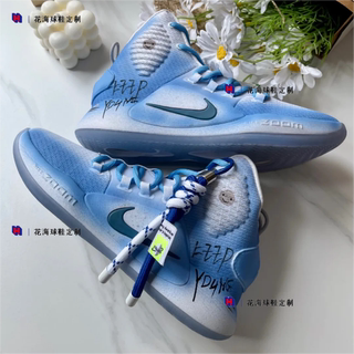 花海球鞋定制 Nike Hyperdunk X 小众蓝白高帮实战男子气垫篮球鞋