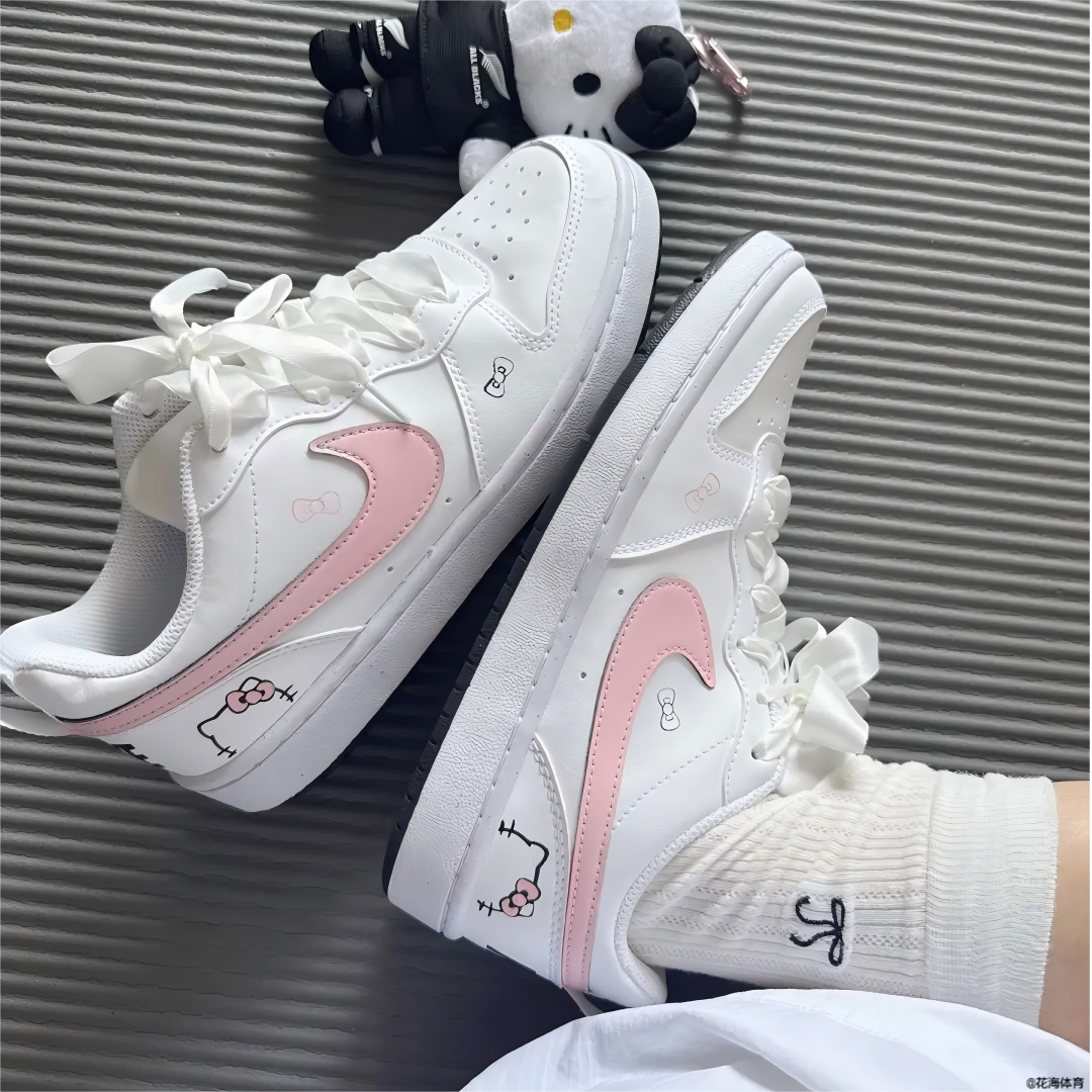 Nike球鞋定制可爱低帮粉色女板鞋