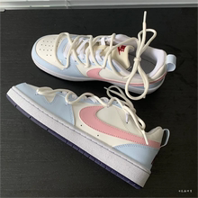 球鞋定制 Nike Court Borough Low 春日清新可爱粉蓝低帮女款板鞋