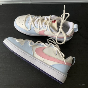 Low Court Borough Nike 春日清新可爱粉蓝低帮女款 球鞋 板鞋 定制