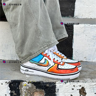 Air Force 球鞋 涂鸦手绘低帮男女板鞋 Nike 空军一号二次元 定制
