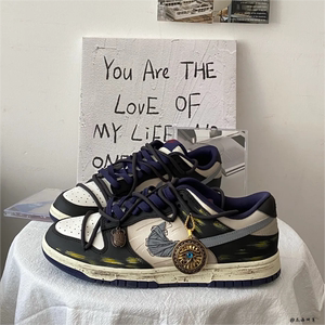 球鞋定制 Nike Dunk Low 荷鲁斯之眼做旧解构破败美低帮男女板鞋