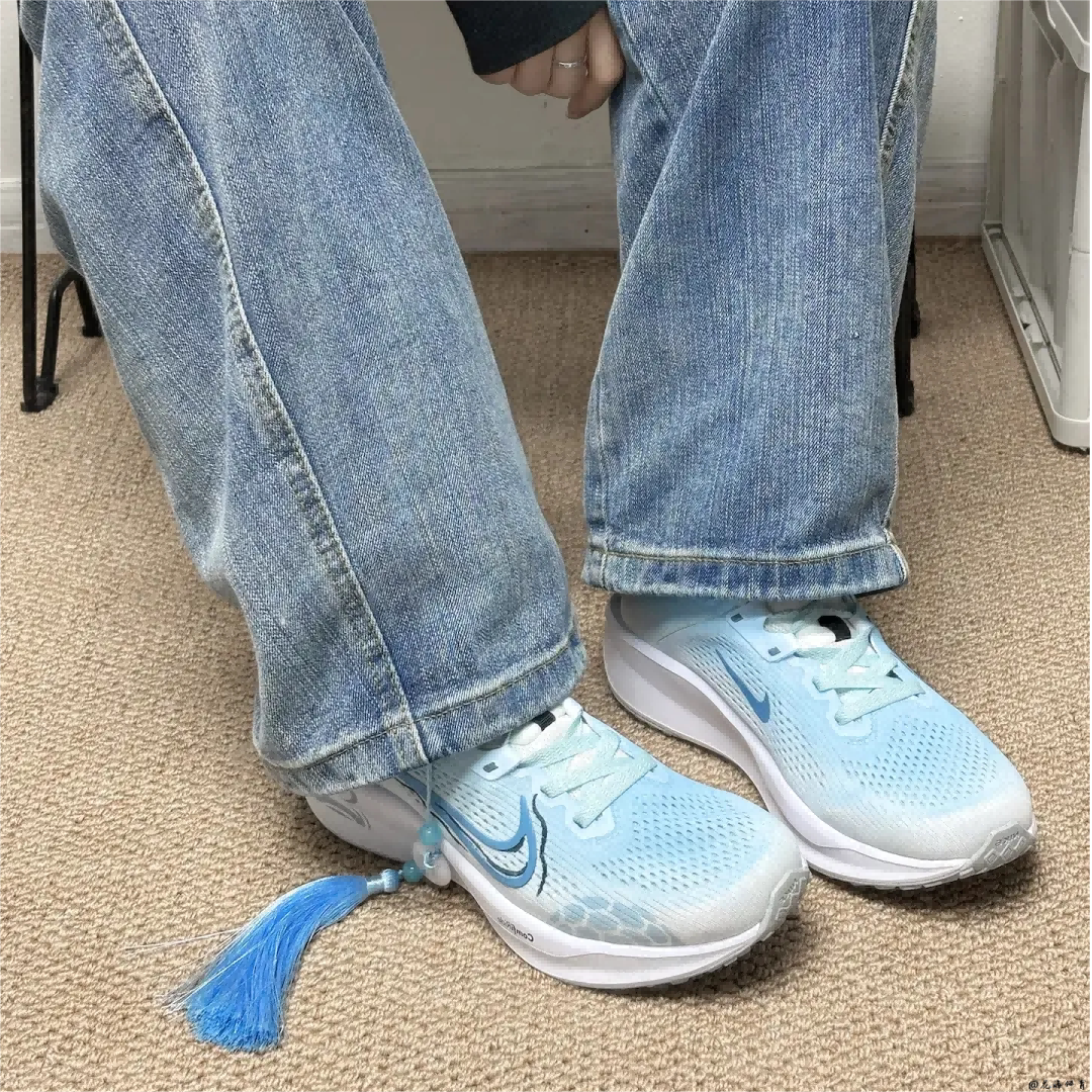 Nike球鞋定制蓝白低帮男女跑步鞋