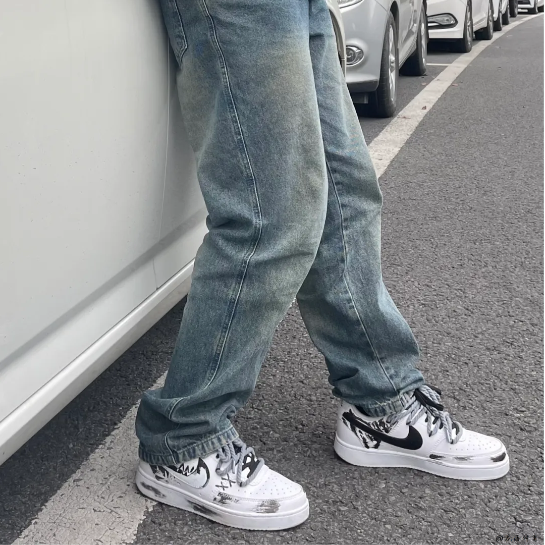 球鞋定制 Nike Court Vision 暗黑骑士喷墨涂鸦低帮复古男女板鞋