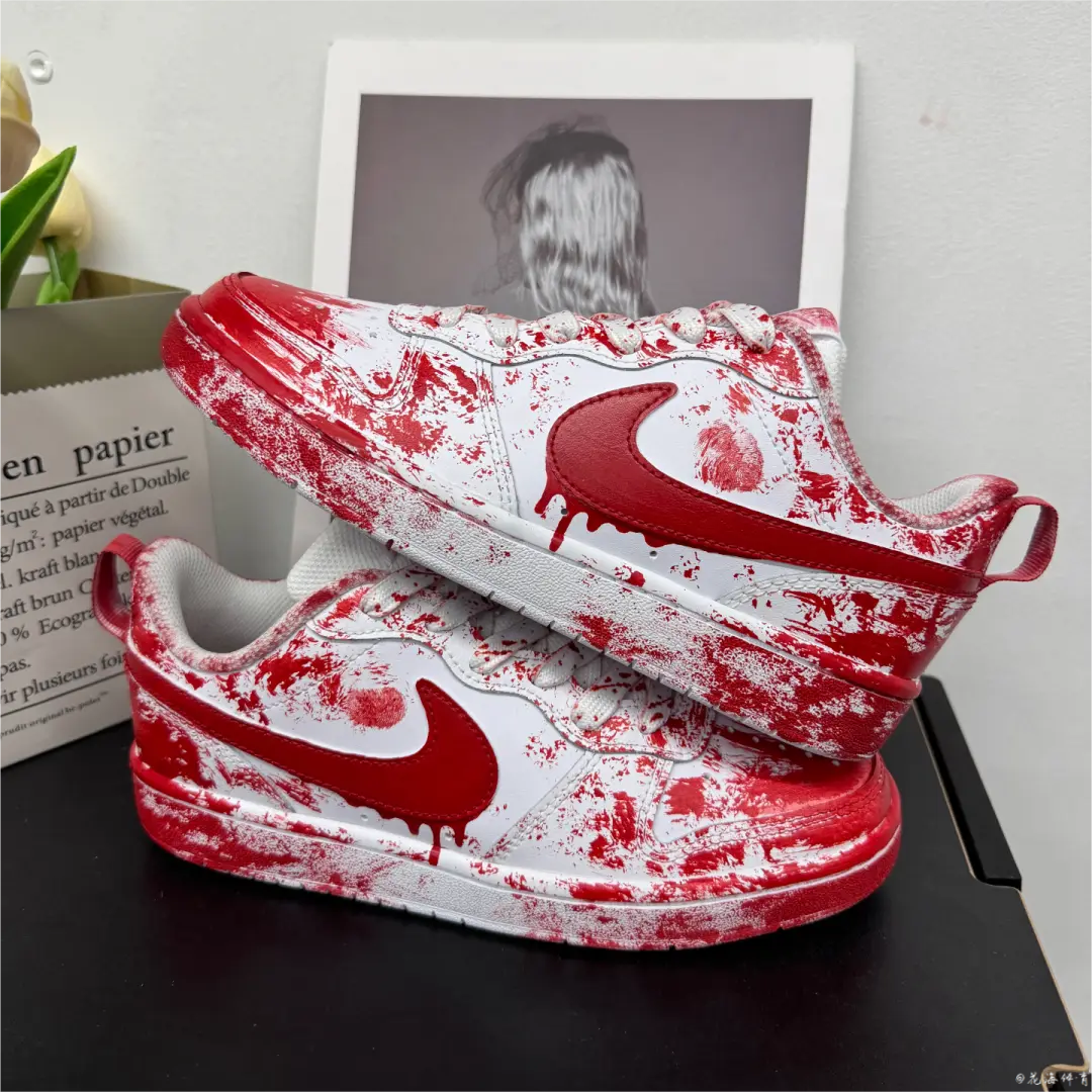 球鞋定制 Nike Court Borough Low 案发现场泼墨溅射低帮男女板鞋