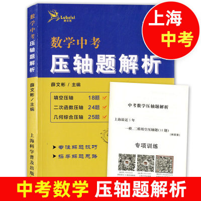 鹿贝思 中考数学压轴题解析 上海版 上海科学普及出版社 上海中考数学压轴题专练 初三数学辅导用书 薛文斌主编