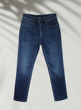 TIMEABLE秋冬保暖磨毛合体修身弹力舒适牛仔裤TA-H313