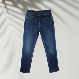 H313 TIMEABLE秋冬保暖磨毛合体修身 弹力舒适牛仔裤