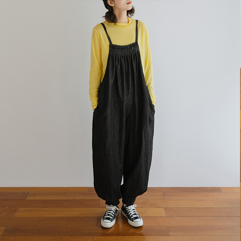 古苔牛仔背带裤突破学院风日系女