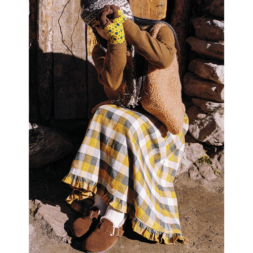 100棉格子半身裙古苔冬季显瘦裙