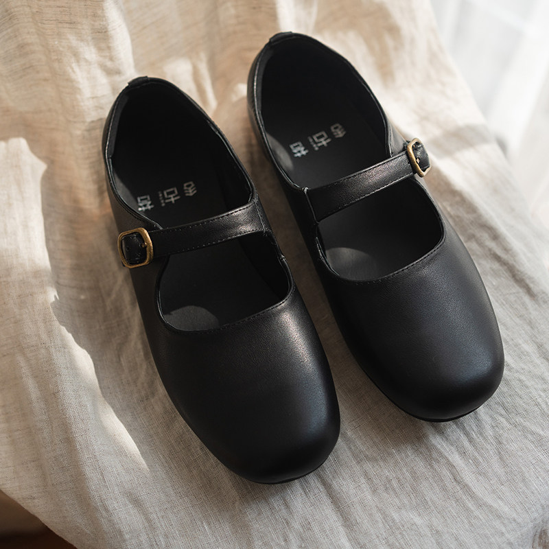 古苔「暴走小皮鞋」玛丽珍小黑鞋通勤好搭子日系软底真皮百搭鞋子,女鞋,浅口单鞋,淘宝优惠券,粉丝福利购,淘宝优惠卷