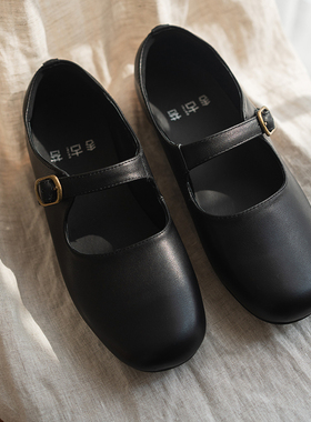 古苔「暴走小皮鞋」玛丽珍小黑鞋通勤好搭子日系软底真皮百搭鞋子