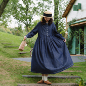 古苔 小立领日系文艺日常穿搭裙 好miu呀 秋冬 第一件牛仔连衣裙