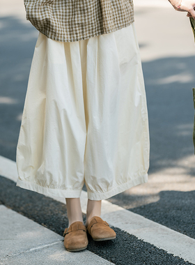 古苔 「清凉感灯笼裤」 初夏新品纯棉显瘦直筒休闲阔腿裤GOODTIME