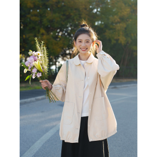 通用版 古苔 第一件风衣 早春 型谁穿都好看日系外套 气球型风衣