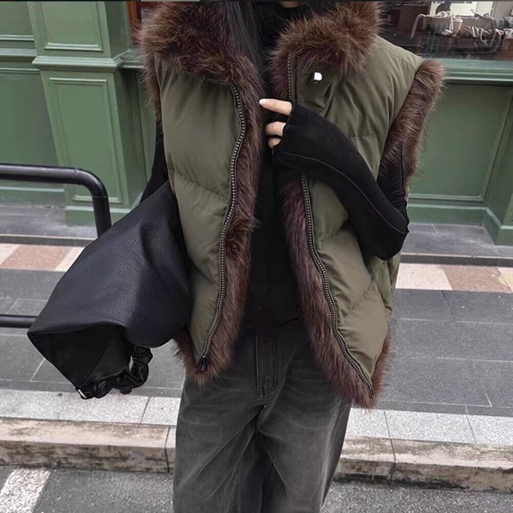2025新款两面穿毛毛绒棉服马马夹
