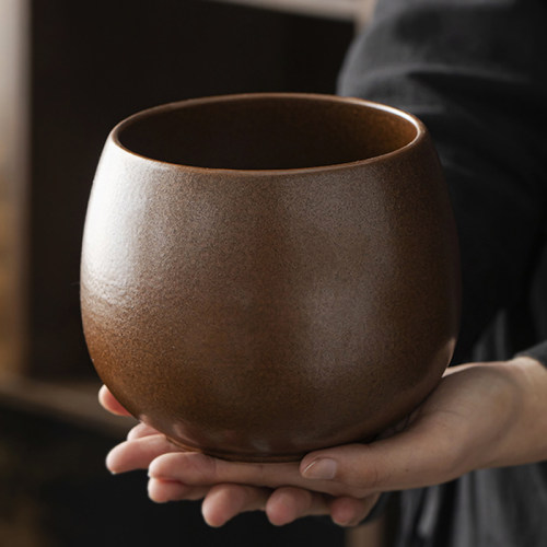 粗陶茶洗特大号磨砂茶渣缸