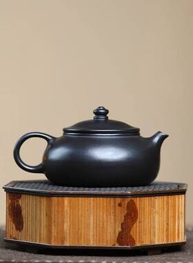 手工寒江手工泡茶壶家用送礼石黄宜兴紫砂壶功夫茶具内推球孔